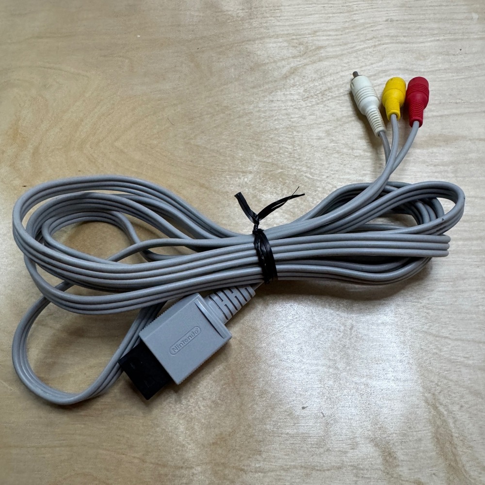 Nintendo Wii AV Cable RVL-009 Genuine OEM Composite Video Audio RCA Cord Grey